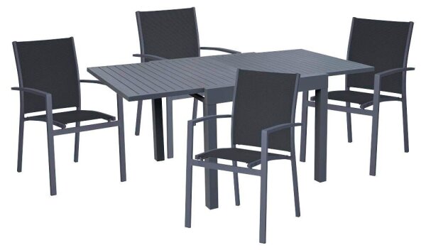 Garden Pleasure Sitzgruppe Elena, grau Kunststoff, Metall, 5-teilig