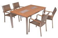 Garden Pleasure Sitzgruppe FLORENCE, silber Kunststoff,...