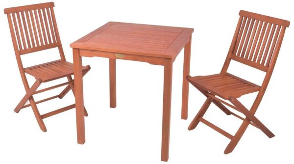 Garden Pleasure Sitzgruppe ANGWIN/PITTSBURGH, natur Holz, 3-teilig