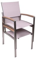 Garden Pleasure Gartenstuhl mit Armlehnen FLORENCE grau,...