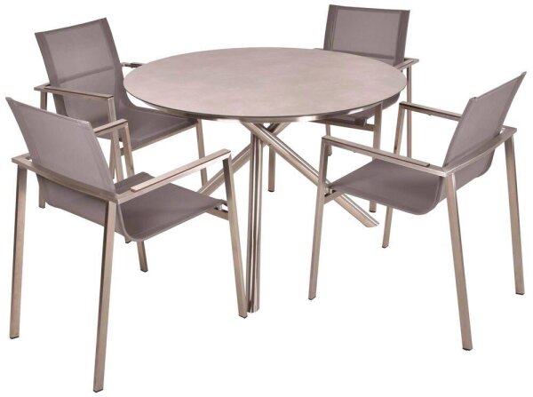Garden Pleasure Sitzgruppe SIENNA, silber Kunststoff, Metall, 5-teilig
