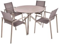 Garden Pleasure Sitzgruppe SIENNA, silber Kunststoff,...