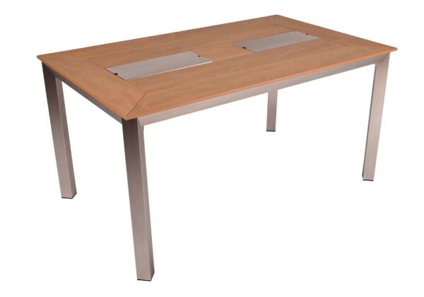 Garden Pleasure Gartentisch FLORENCE champagner rechteckig 90,0 x 150,0 x 75,0 cm