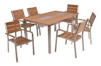 Garden Pleasure Sitzgruppe FLORENCE, silber Kunststoff, Metall, 7-teilig