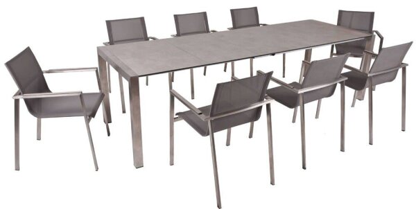 Garden Pleasure Sitzgruppe SIENNA, silber Kunststoff, Metall, 9-teilig  ( 305433-3 )