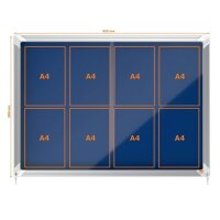 nobo Schaukasten silber 8x DIN A4 92,5 x 6,3 x 66,8 cm, 1 St.