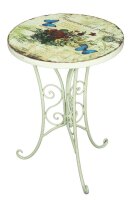 Garden Pleasure Gartentisch FLORAL altweiß rund...