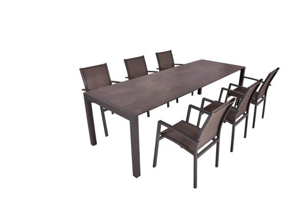 Garden Pleasure Sitzgruppe SOPHIA, grau Kunststoff, Metall, 7-teilig