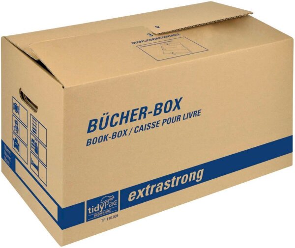tidyPac® Umzugskartons Bücher-Box 300 x 580 x 345 mm, 5 St.