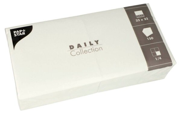 PAPSTAR Servietten Daily Collection weiß 2-lagig 32,0 x 32,0 cm, 150 St.
