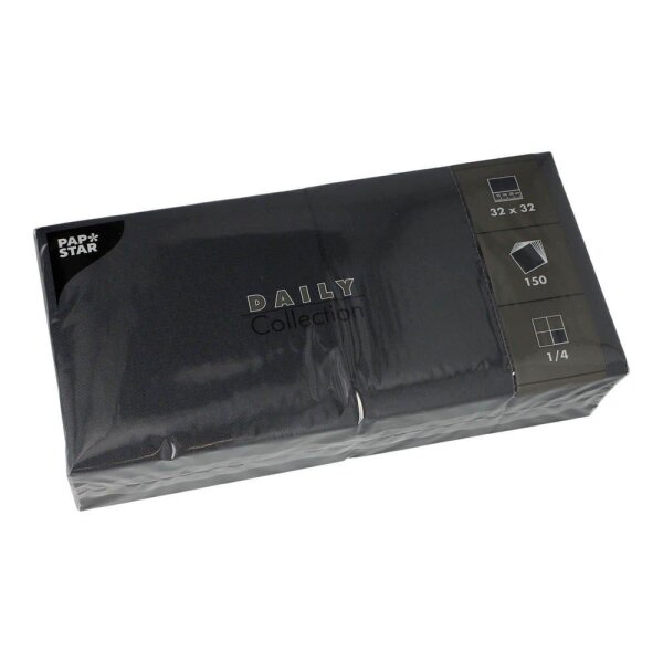 PAPSTAR Servietten Daily Collection schwarz 2-lagig 32,0 x 32,0 cm, 150 St.