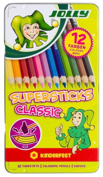 JOLLY SUPERSTICKS CLASSIC KINDERFEST Buntstifte farbsortiert, 12 St.