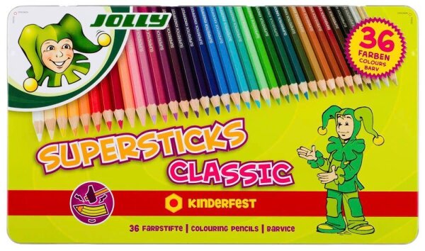 JOLLY SUPERSTICKS CLASSIC KINDERFEST Buntstifte farbsortiert, 36 St.