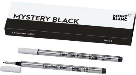 MONTBLANC Mystery Black Finelinerminen schwarz 0,8 mm, 2 St.