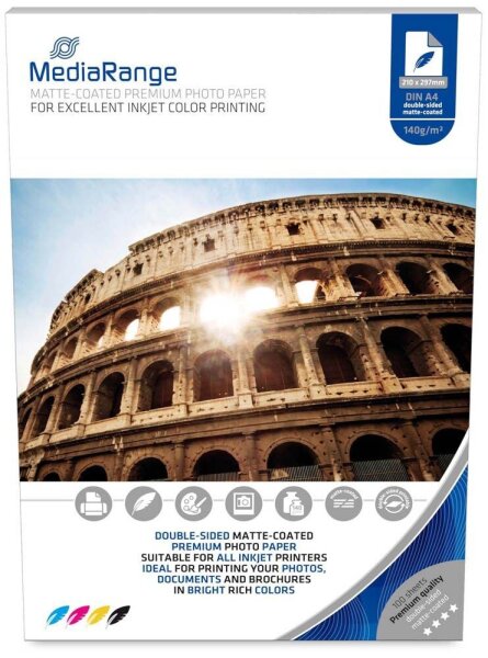 MediaRange Fotopapier MRINK111 DIN A4 matt 140 g/qm 100 Blatt