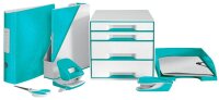 LEITZ Stehsammler WOW Duo Colour 53621051 perlweiß/eisblau Kunststoff, DIN A4, 1 St.