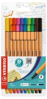 STABILO point 88 Fineliner farbsortiert 0,4 mm, 10 St.