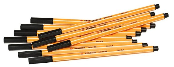 STABILO point 88 Fineliner schwarz 0,4 mm, 10 St.