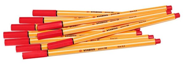 STABILO point 88 Fineliner rot 0,4 mm, 10 St.