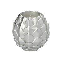 STARPAK Kugelkerze Pine Cone silber, 1 St.