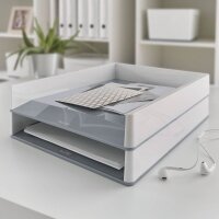 LEITZ Briefablage WOW Duo Colour perlweiß/grau DIN...