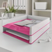 LEITZ Briefablage WOW Duo Colour perlweiß/pink DIN A4, 1 St.