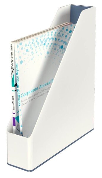 LEITZ Stehsammler WOW Duo Colour 53621001 perlweiß/grau Kunststoff, DIN A4, 1 St.