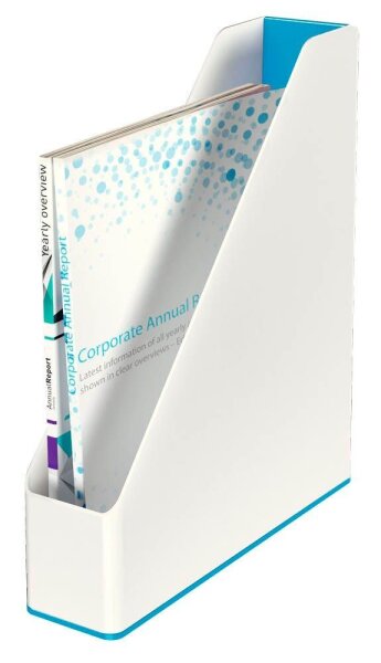 LEITZ Stehsammler WOW Duo Colour 53621036 perlweiß/blau Kunststoff, DIN A4, 1 St.