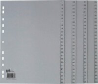 OXFORD Ordnerregister DIN A4 Vollformat 1-100 grau...