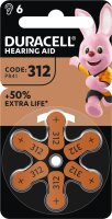 DURACELL Knopfzellen 312 AC Zink-Luft 1,45 V, 6 St.