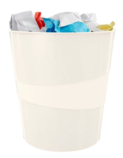LEITZ WOW Duo Colour Papierkorb 15,0 l weiß, 1 St.