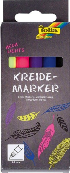 folia NEON LIGHTS Kreidemarker farbsortiert 1,0 - 2,0 mm, 5 St.  ( 390529 )