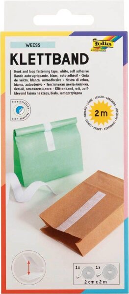 folia Klettband weiß, 2 Rollen