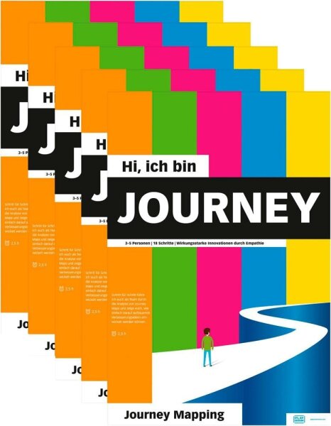 PLAYROOM Flipchart-Arbeitsblöcke Journey Flip DE Workshopvorlage 65,0 x 97,0 cm, 14 Blatt (80 g/qm), 5 Blöcke