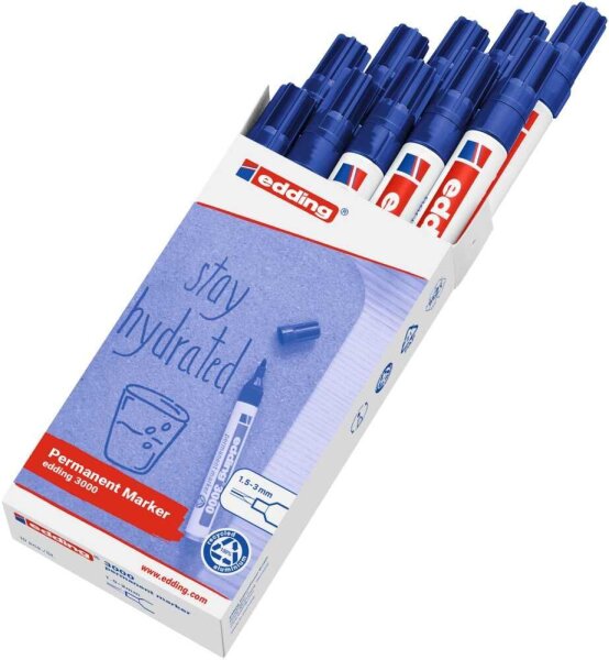 edding 3000 Permanentmarker blau 1,5 - 3,0 mm, 10 St.