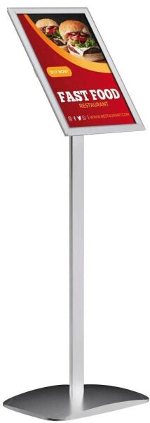 update displays Infoständer silber DIN A4 25,0 x 30,0 x 96,4 - 100,0 cm, 1 St.