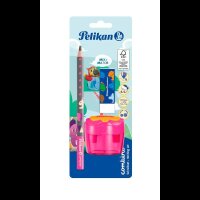 Pelikan Combino Schreiblern- Bleistift-Set B pink mit Tiermotiv, 1 Set