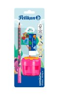 Pelikan Combino Schreiblern- Bleistift-Set B pink mit Tiermotiv, 1 Set