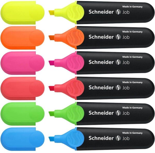 Schneider Job Textmarker farbsortiert, 6 St.