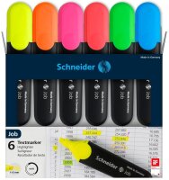 Schneider Job Textmarker farbsortiert, 6 St.