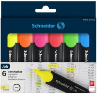 Schneider Job Textmarker farbsortiert, 6 St.