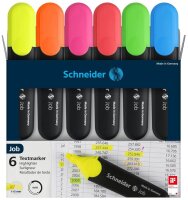 Schneider Job Textmarker farbsortiert, 6 St.