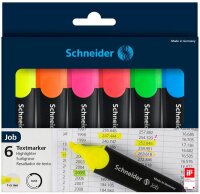 Schneider Job Textmarker farbsortiert, 6 St.