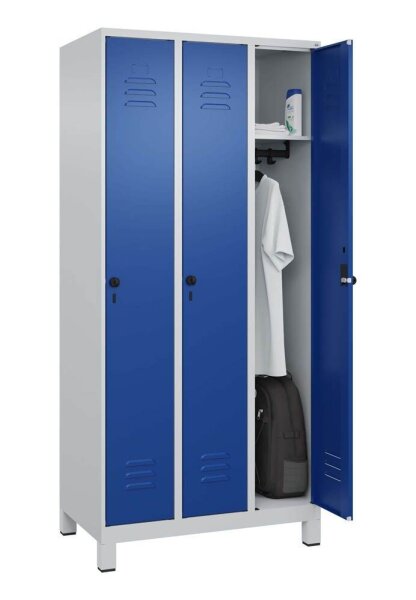 CP Spind Classic Plus enzianblau, lichtgrau 080010-30 S10003, 3 Schließfächer 90,0 x 50,0 x 195,0 cm