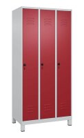 CP Spind Classic Plus lichtgrau, rubinrot 080010-30 S10001, 3 Schließfächer 90,0 x 50,0 x 195,0 cm