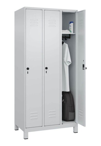 CP Spind Classic Plus lichtgrau 080010-30 S10009, 3 Schließfächer 90,0 x 50,0 x 195,0 cm