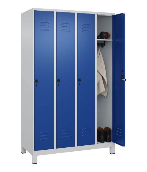 CP Spind Classic Plus enzianblau, lichtgrau 080010-40 S10003, 4 Schließfächer 120,0 x 50,0 x 195,0 cm