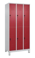 CP Spind Classic Plus lichtgrau, rubinrot 080310-30 S10001, 6 Schließfächer 90,0 x 50,0 x 195,0 cm
