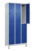 CP Spind Classic Plus enzianblau, lichtgrau 080310-30 S10003, 6 Schließfächer 90,0 x 50,0 x 195,0 cm