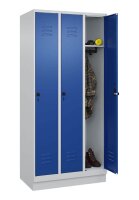 CP Spind Classic PLUS enzianblau, lichtgrau 080020-30 S10003, 3 Schließfächer 90,0 x 50,0 x 195,0 cm